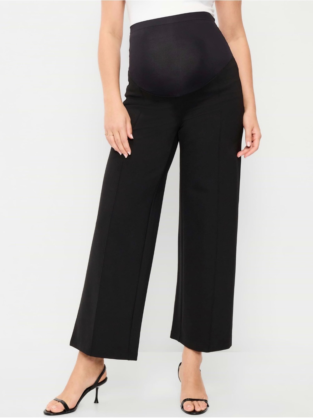 Maternity Wide-Leg Black Pants